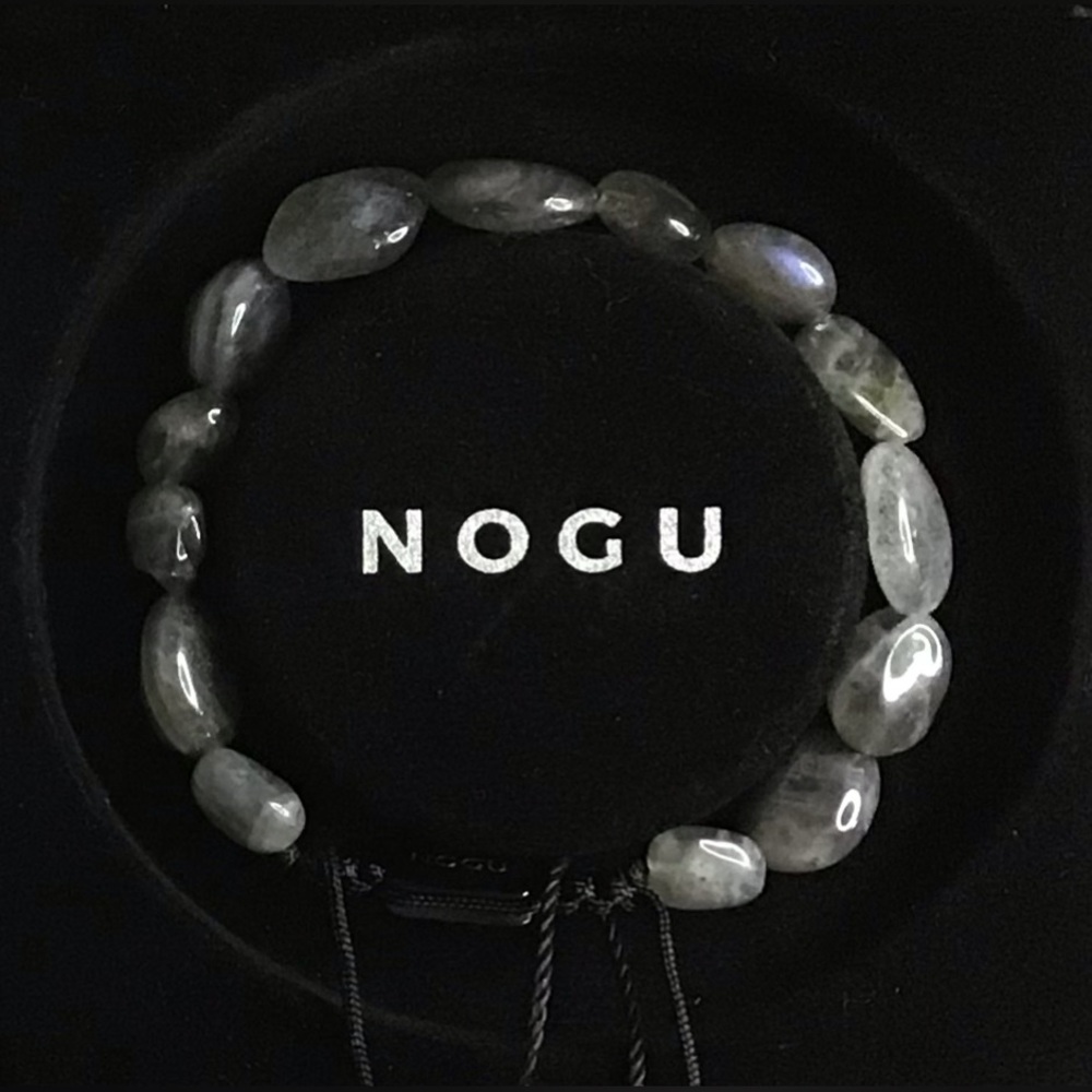 🩶🩶 NOGU Labradorite Gunmetal Gemstone Pebble Bracelet 🩶🩶
